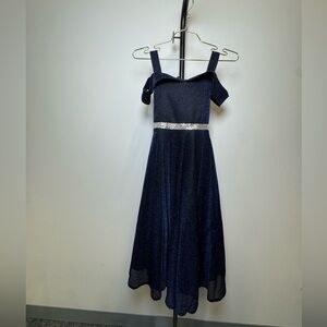 Joy Kids Navy Glitter Dress Size 8 Party Formal